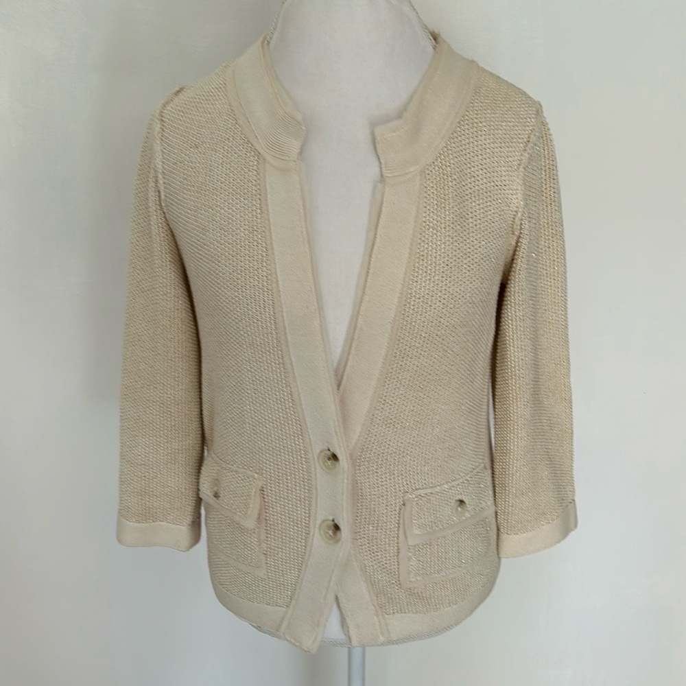 Banana Republic cream cardigan Sz Med